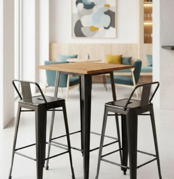 Mesa Torix Alta Madeira Natural 60 cm – Design Versátil