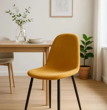 Cadeira Teok Black Veludo – Elegância e Conforto Nórdico