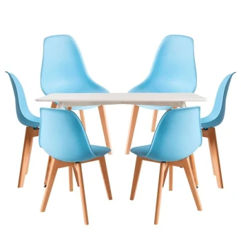 Conjunto Mesa Tower 120x80cm Branca + 6 Cadeiras Kelen