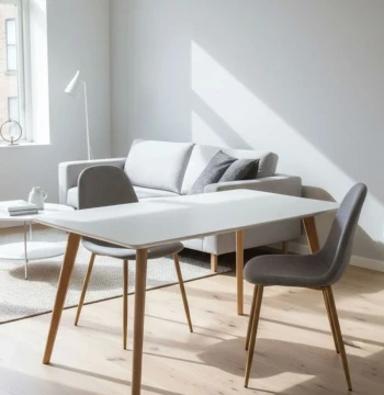 Table Synk Rectangulaire 120x80 cm – Design Nordique en Bois