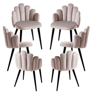Pack 6 Cadeiras Hand Veludo Pernas Pretas – Elegância e Conforto