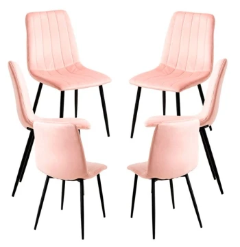 Pack 6 Cadeiras Veludo Liny – Design Nórdico e Conforto