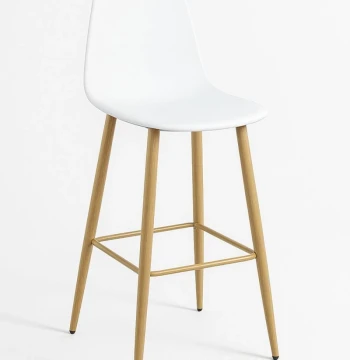 Pack 4 Bancos Teok Couro Sintético – Design Nórdico