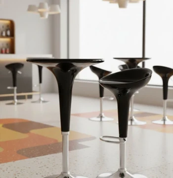 Mesa Madison – Bar Redonda em Policarbonato e Aço