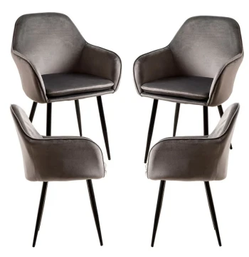 Pack 4 Cadeiras Chic Black - Design Nórdico para Sala de Jantar