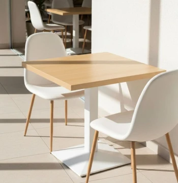 Mesa Kuat White 60 cm – Mesa de Bar Moderna com Pé Central