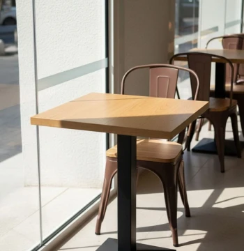 Mesa Kuat Black 70 cm – Mesa de Bar Moderna com Pé Único