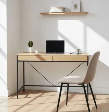 Secrétaire Raute Industrielle 123cm – Bois et Métal