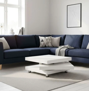 Mesa de Centro Move Triple Estante Blanco