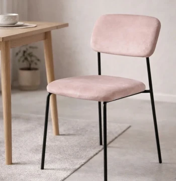 Cadeira Vius Black Veludo – Design Nórdico e Conforto