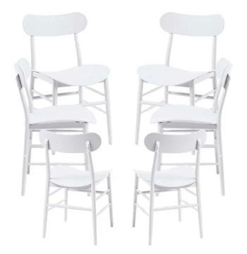 Pack 6 Sedie Teis - Sedia da Giardino Nordica Impilabile
