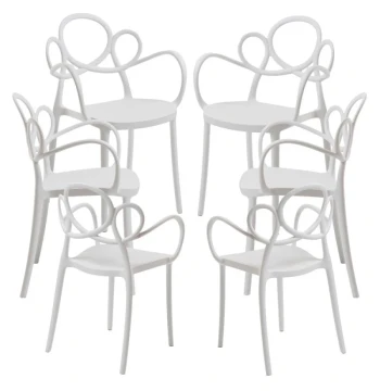 Pack 6 Sedie Sky con Braccioli – Design Nordico Impilabile