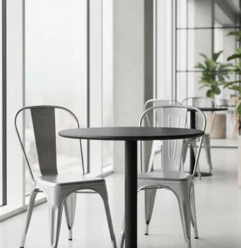 Table Dis 60 cm – Plateau Métal pour Cuisine et Salon