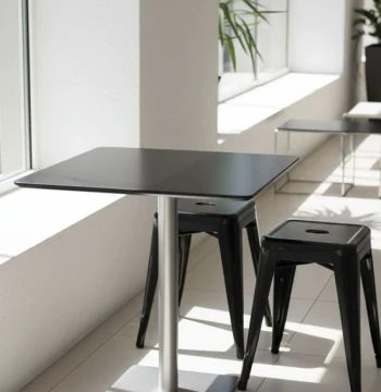 Mesa Samp 60 cm - Mesa de Bar Moderna com Base Cromada