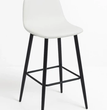 Pack 6 Bancos Black Teok Couro Sintético – Design Nórdico