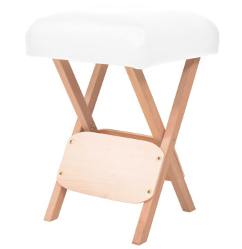 Banco masaje plegable asiento con 12 cm de espesor blanco