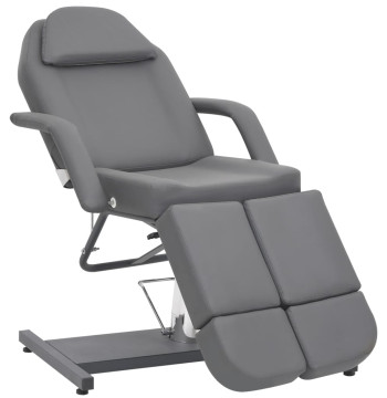 Silla de esteticista cuero artificial 180x62x78 cm gris