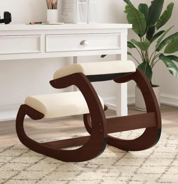 Cadeira de ajoelhar 55x84x55 cm contraplacado de bétula creme