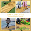 Estrado de Jardim em Madeira 185x60 cm Estrado Enrolável para Exteriores Resistente a Intempérie Decoração para Jardim Praia Festa Madeira