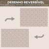 Tapete de Exterior 182x274 cm Tapete Reversível com Desenho Geomátrico Impermeável para Varanda Pátio Campismo Praia Branco e Castanho
