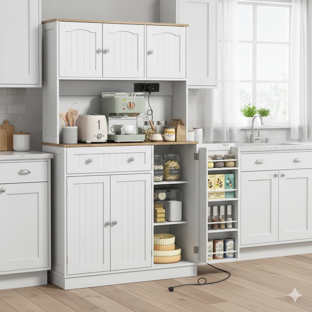 Despensa Cozinha Essenza MDF Branco 100x40x173cm com To