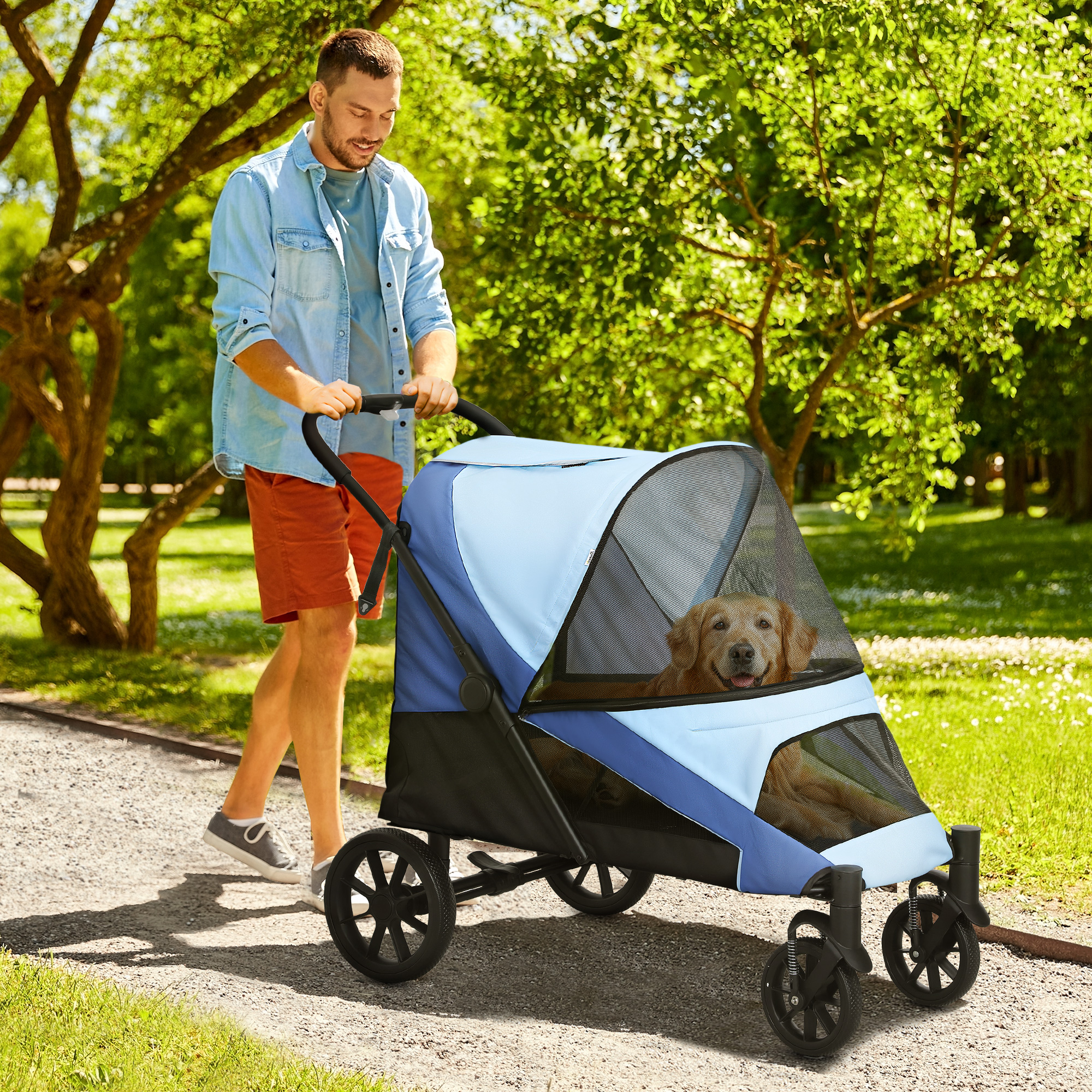 Carrinho para Cães Dobrável Carrinho para Cães Grandes 