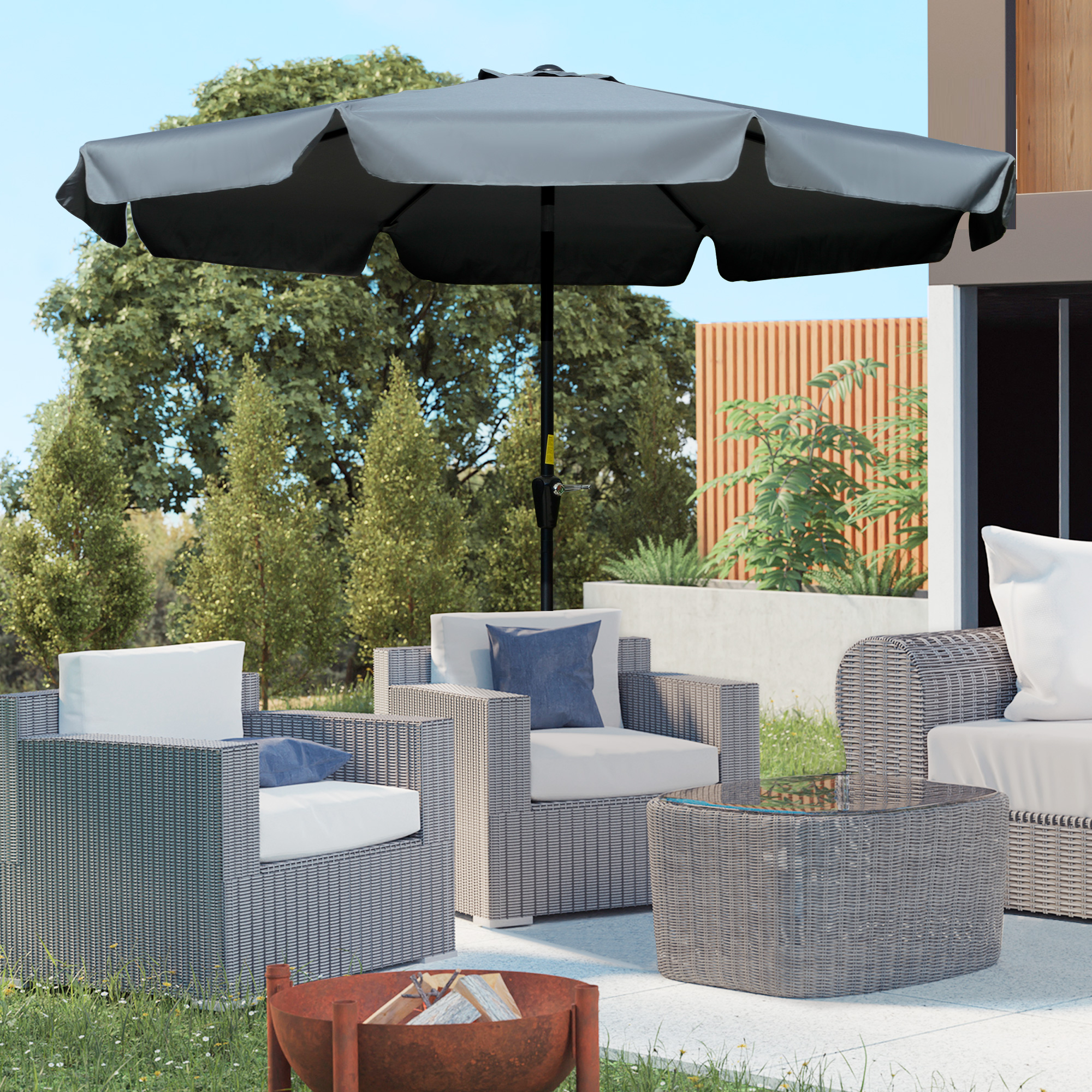 Chapéu de Sol de Jardim Ø266x248,5 cm Proteção UV50+ Ch