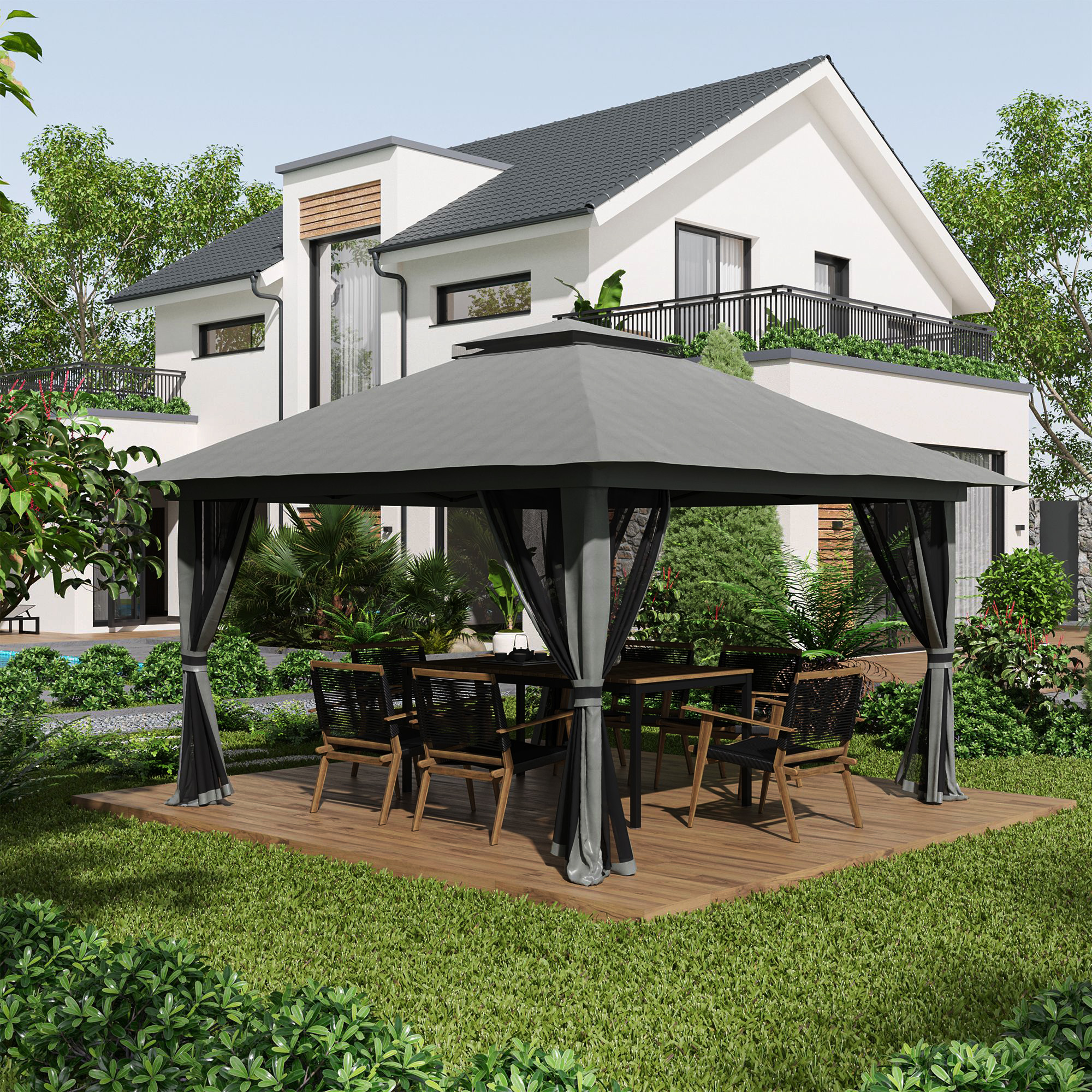 Tenda Dobrável Pop-UP 3,92x3,92x2,83 m Tenda de Jardim