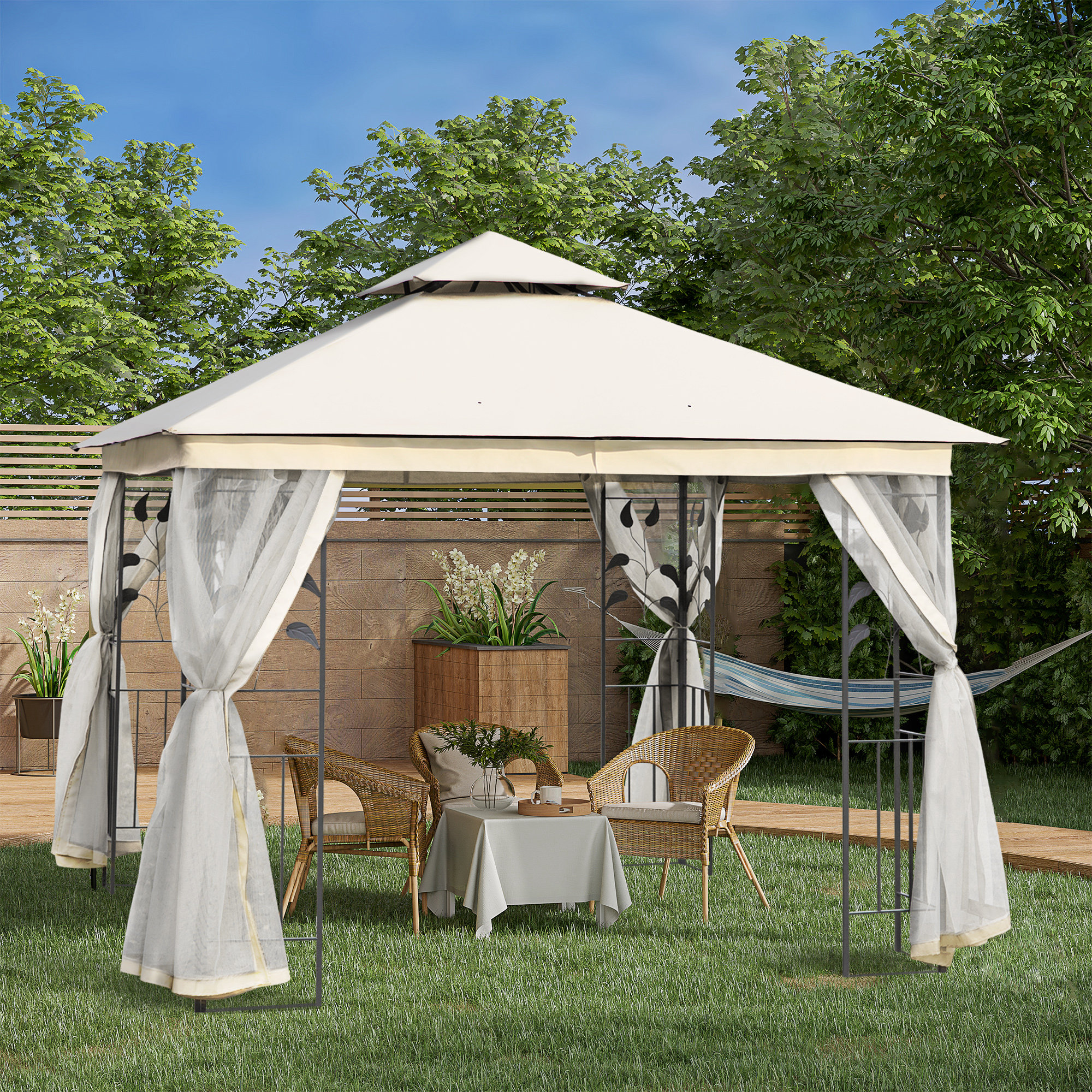 Pérgola de Jardim 300x300x280 cm Pérgola de Exterior co