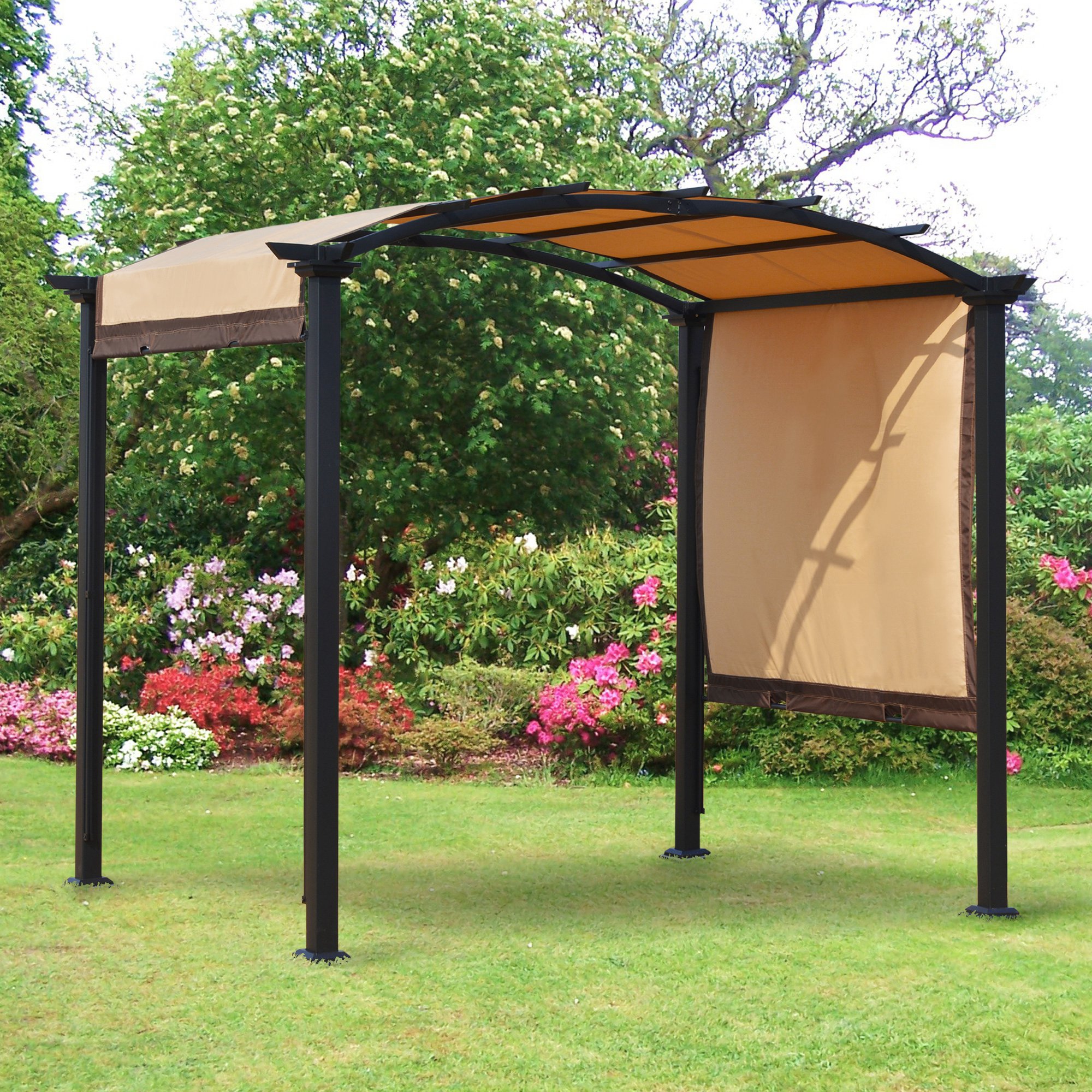 Pergola 3x2,5 m Gazebo de com teto retrátil para jardim
