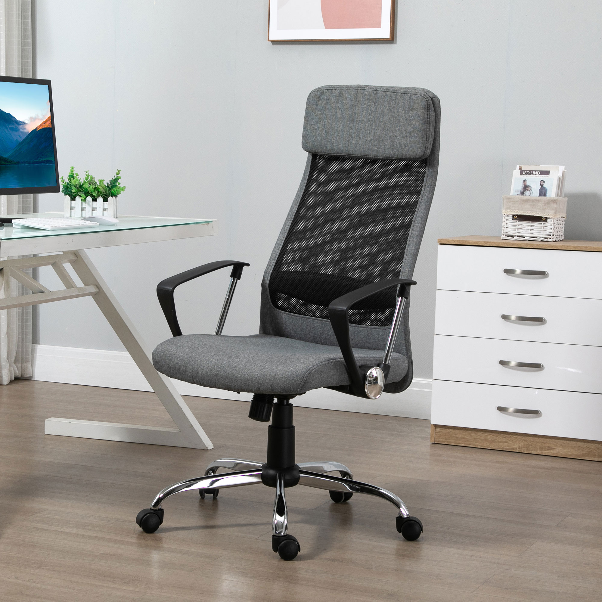 Cadeira de escritório ergonômica giratória e basculante
