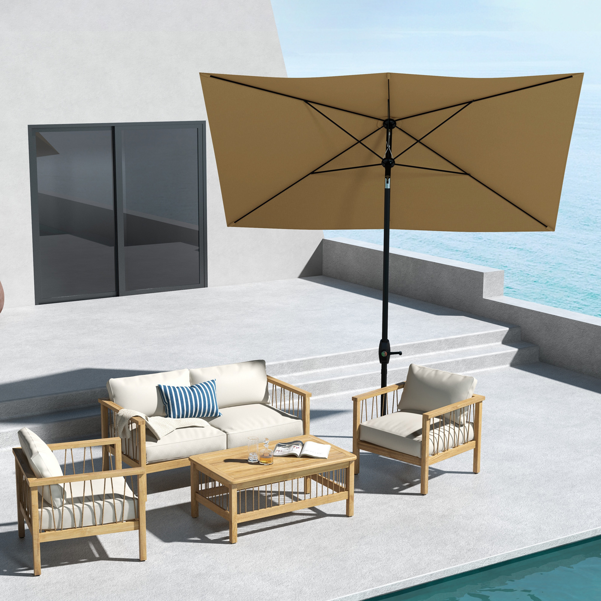 Chapéu de Sol de Jardim 290x205x248 cm Proteção UV50+ C
