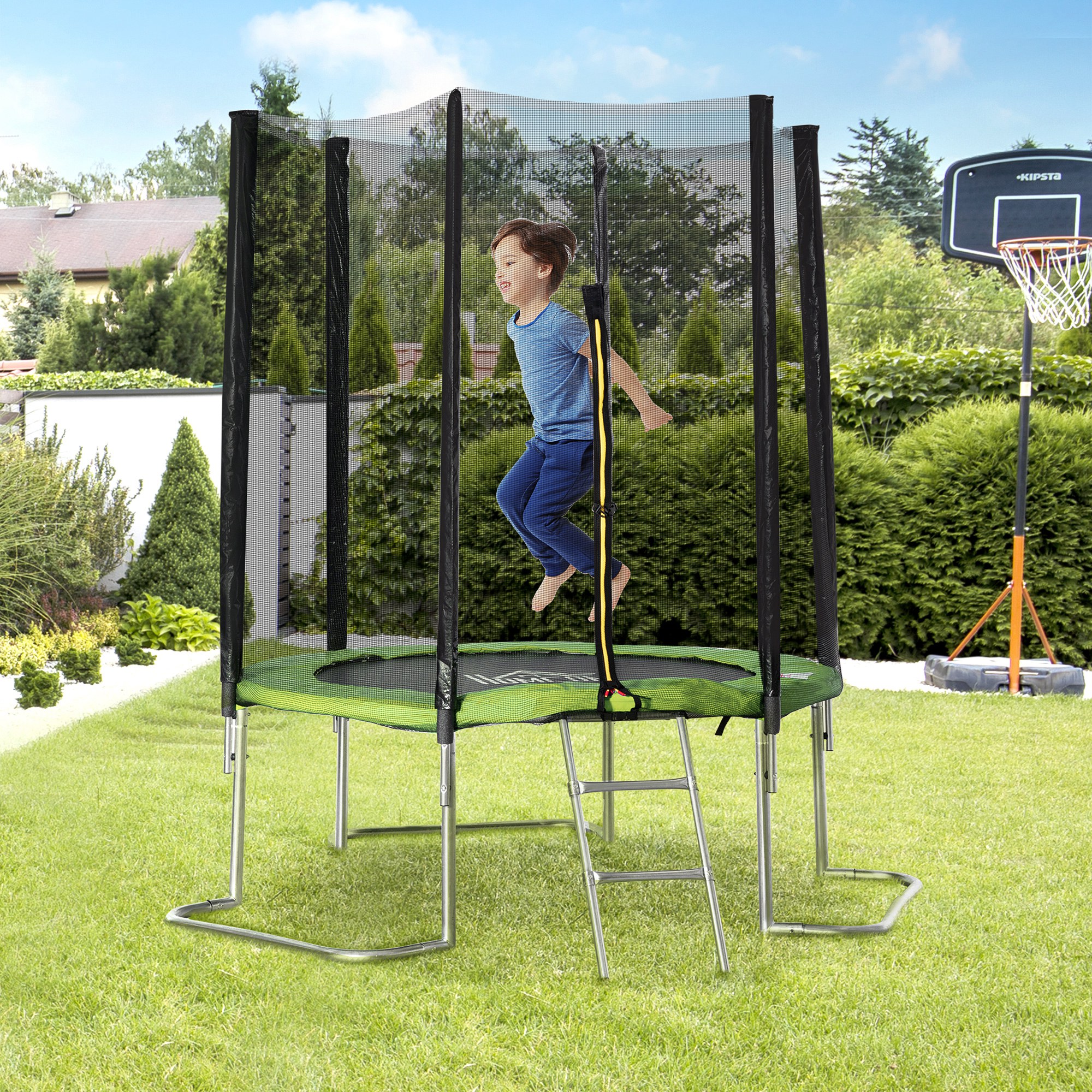 Trampolim de Jardim Ø223cm Trampolim para Crianças Adul