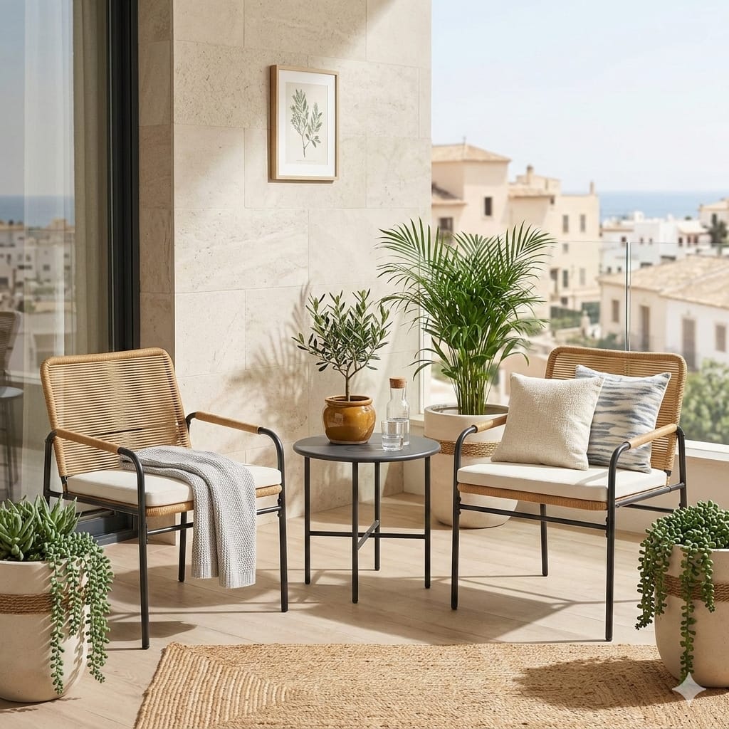 Essenza Conjunto Jardim 3 Peças Mesa + 2 Cadeiras Corda