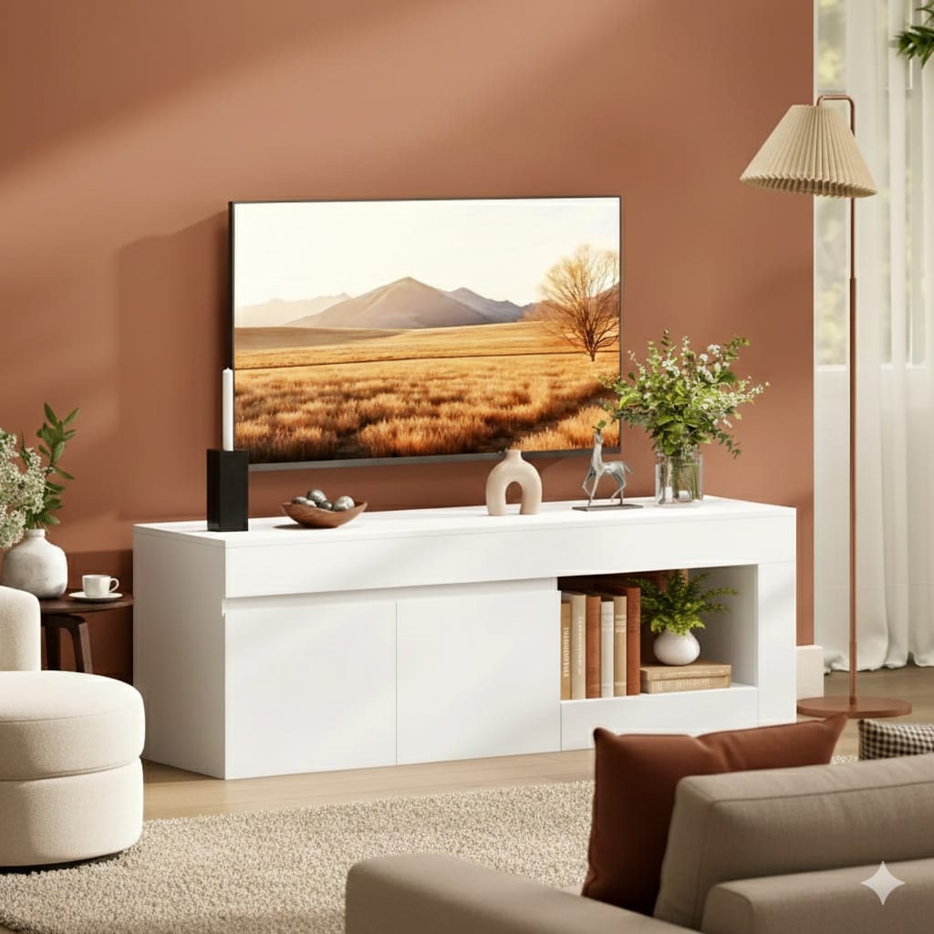 Essenza Móvel TV Branco 140cm para TV 60