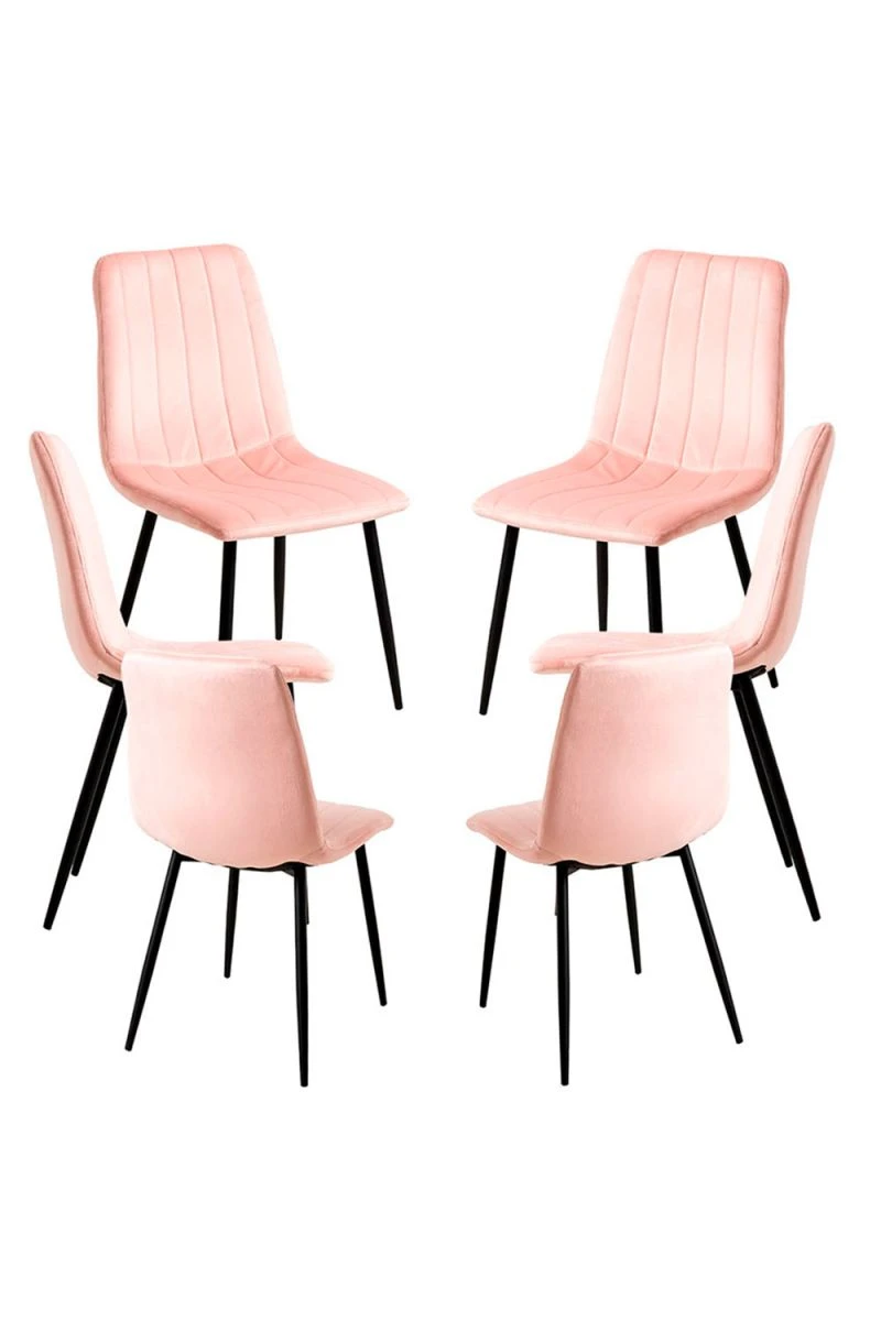Pack 6 Cadeiras Veludo Liny – Design Nórdico e Conforto