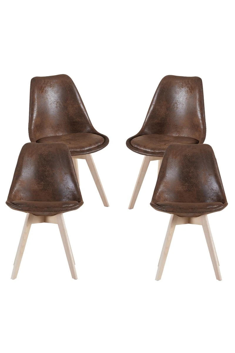 Pack 4 Cadeiras Synk Vintage – Design Clássico para Sala de Jantar