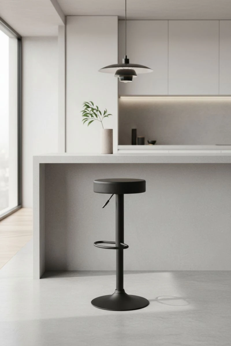 Banco Kros Black - Elegância Industrial para Cozinha e 