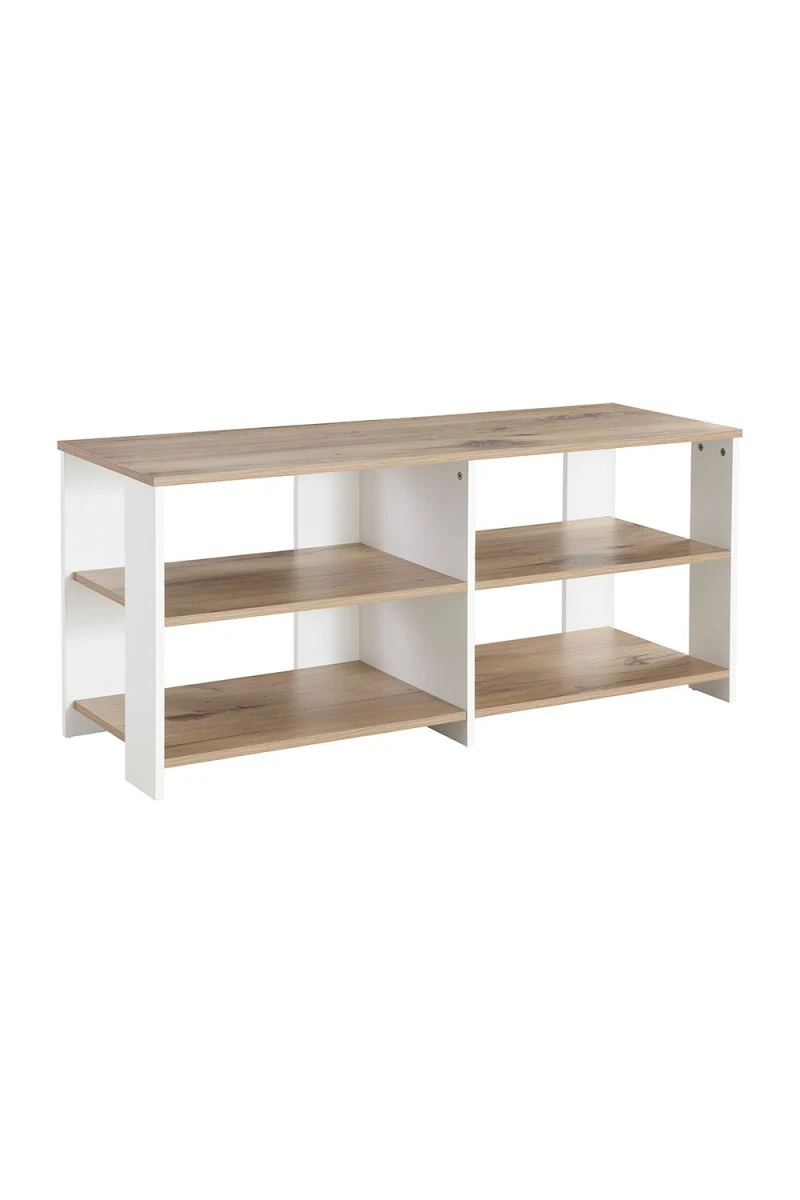 Mesa TV Qirok 120cm – Madeira Natural para Sala de Estar