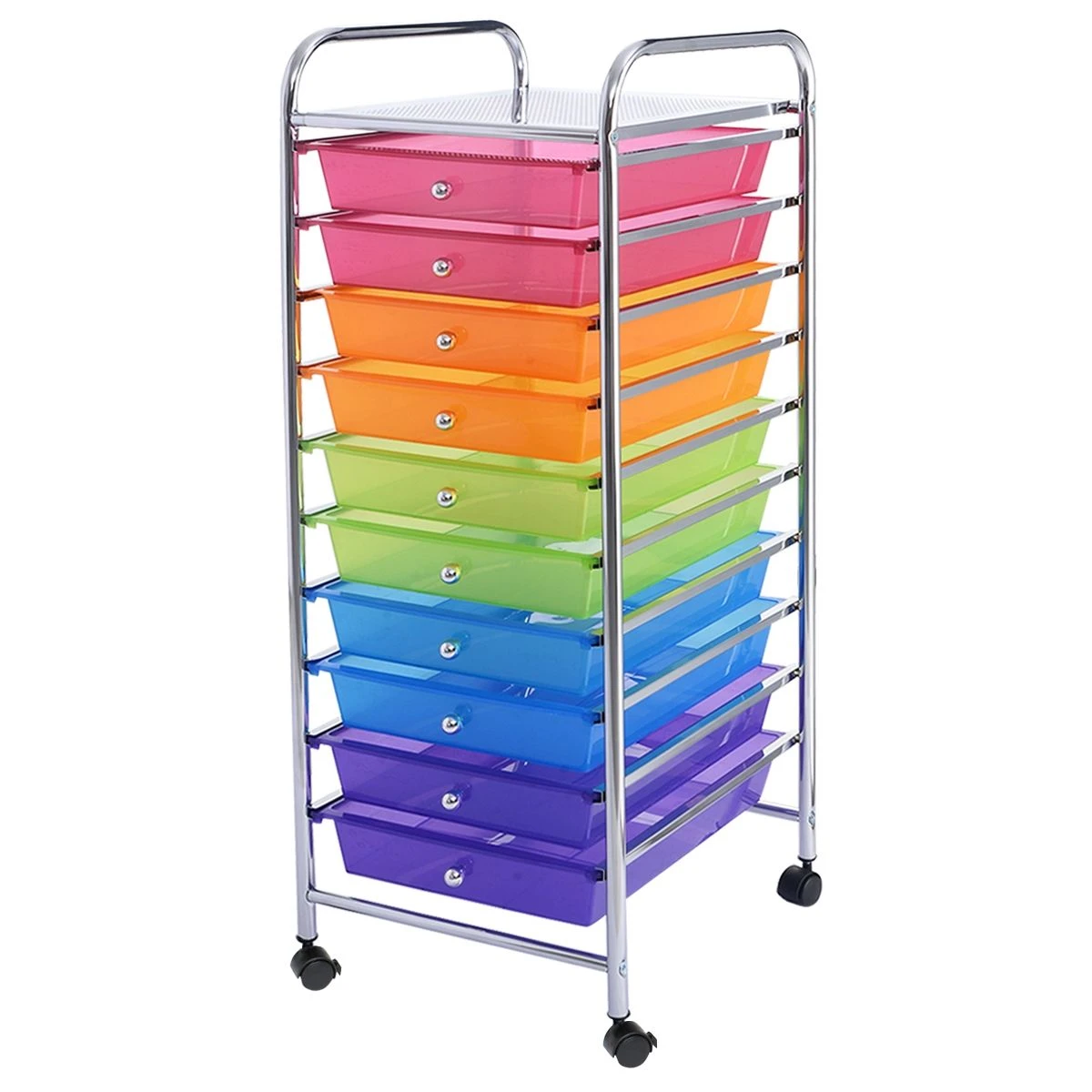 Carro de Armazenamento com 10 Gavetas Multiuso 33x37x86