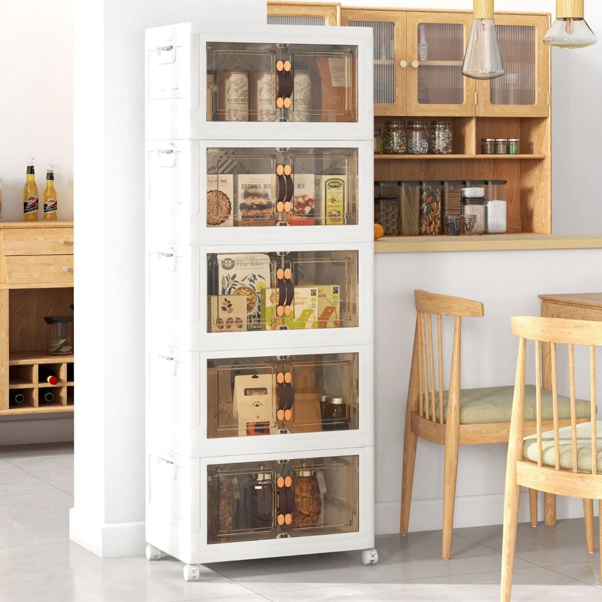 Conjunto 3/4/5 Contentores Empilháveis com Portas, Roda