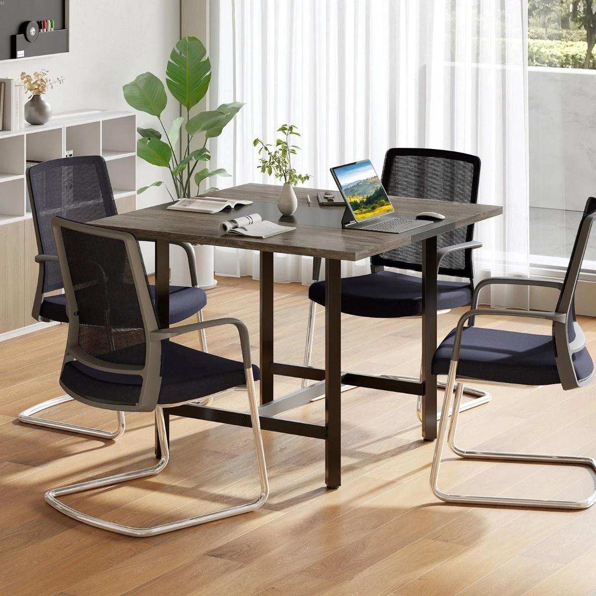 Mesa de Conferências Quadrada Industrial 100x100 cm Cin